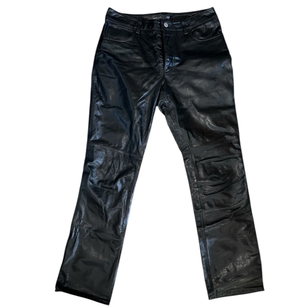 GAP Black Leather Boot Cut Pants